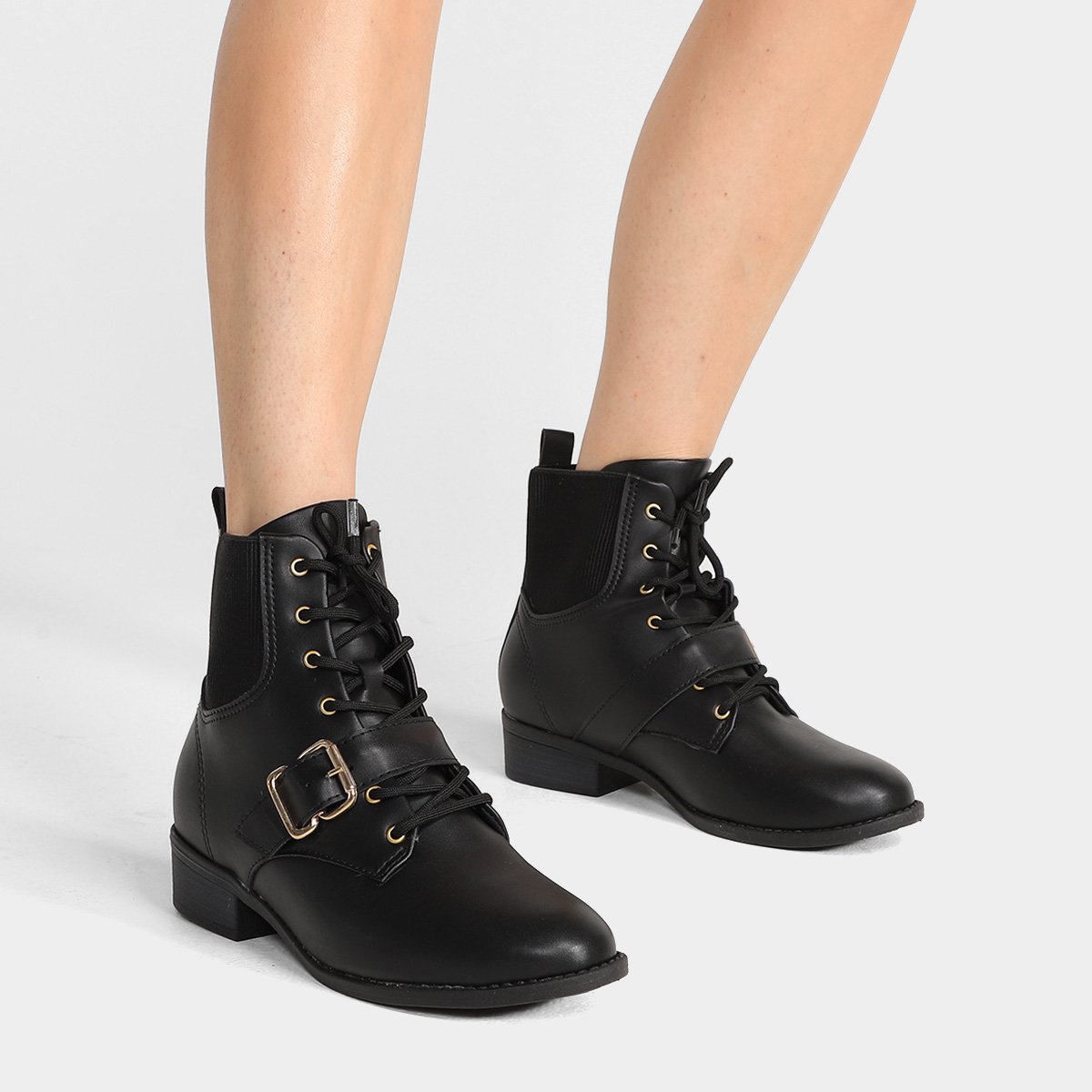 Bota Coturno Cano Curto Modare Fivela Feminina - Tam: 34 - 1