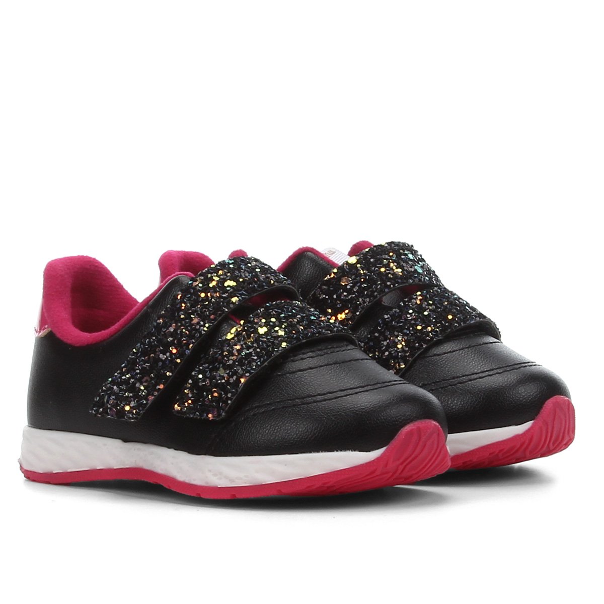 Tênis Bebê Molekinha Jogging Tiras Glitter Feminino