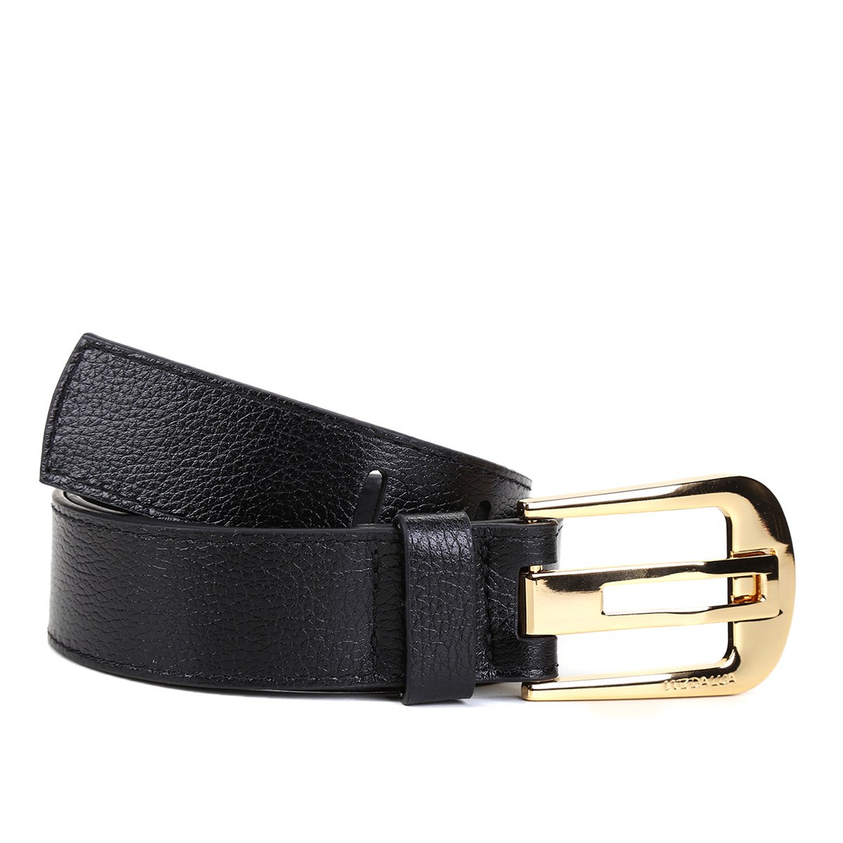 Cinto Couro Luz da Lua Fivela Dourada Feminino