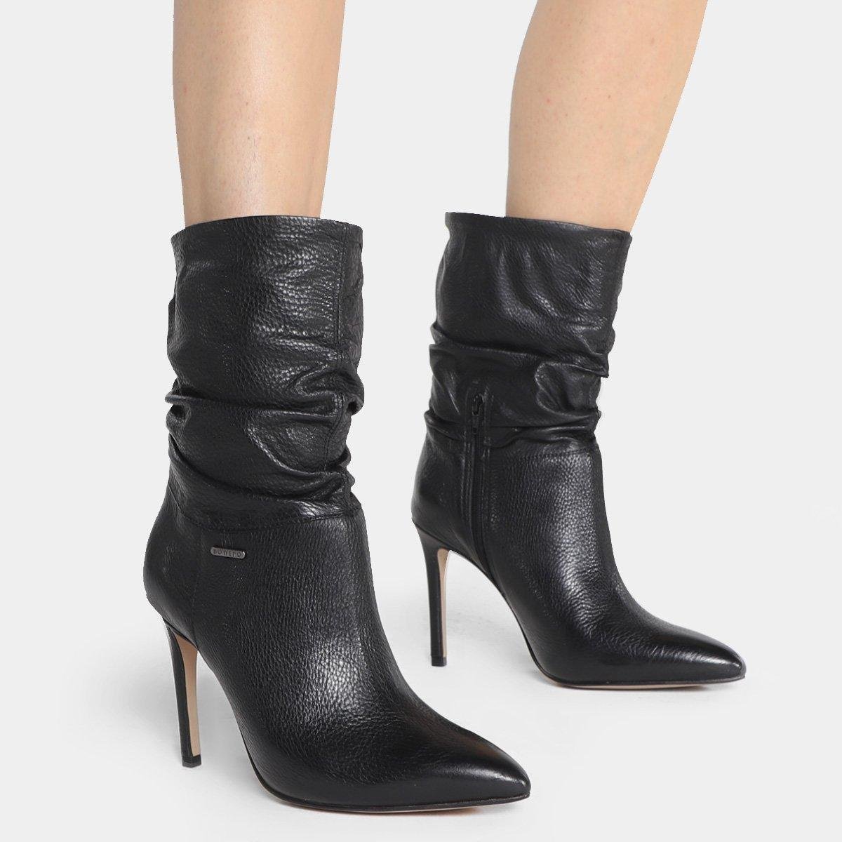 Bota Slouch Couro Bottero Cano Médio Feminina - Tam: 37 - 1