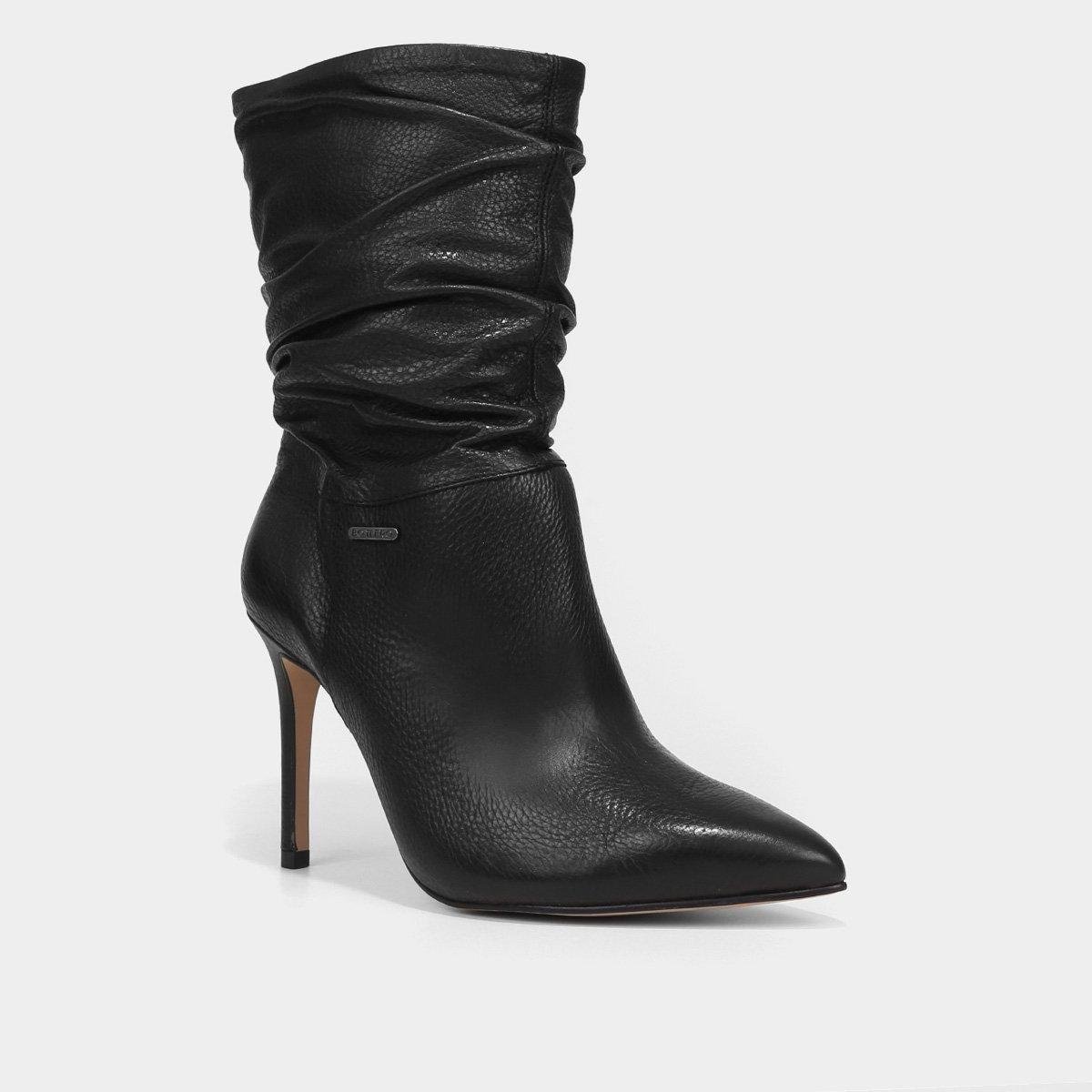 Bota Slouch Couro Bottero Cano Médio Feminina - Tam: 37 - 2