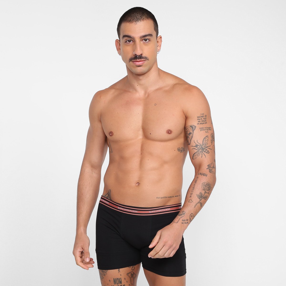 Kit Cueca Boxer Lupo Algodão Masculina - 10 Peças - Tam: P - 1
