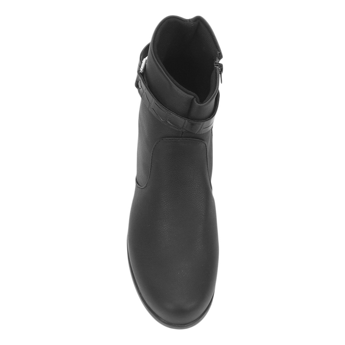 Bota Cano Curto Look Fashion Detalhe Croco Feminina - Tam: 34 - 3