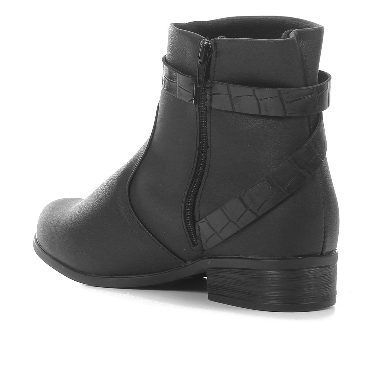 Bota Cano Curto Look Fashion Detalhe Croco Feminina - Tam: 34 - 4