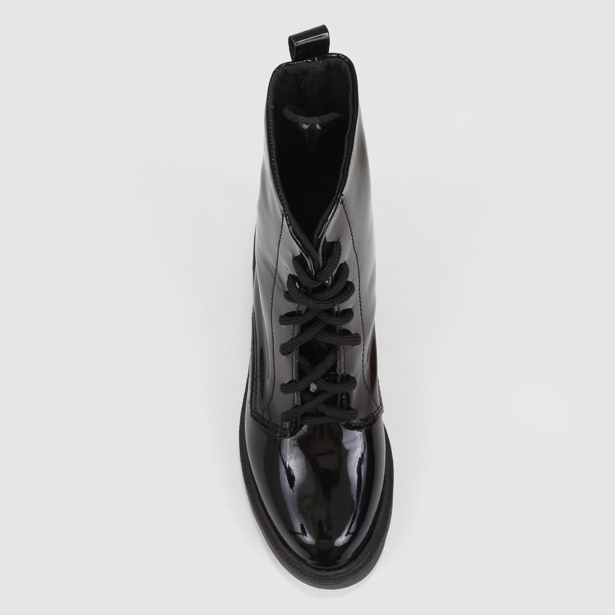 Bota Coturno Cano Curto Look Fashion Verniz Tratorada Feminina - Tam: 35 - 3