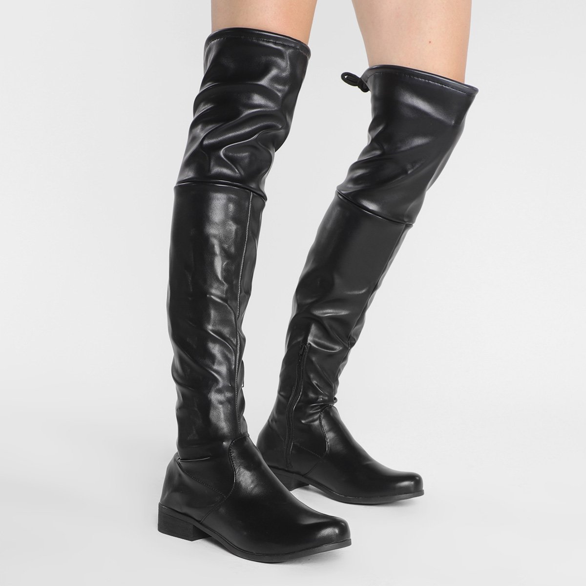 Bota Over The Knee Look Fashion Amarração Feminina - Tam: 34 - 1