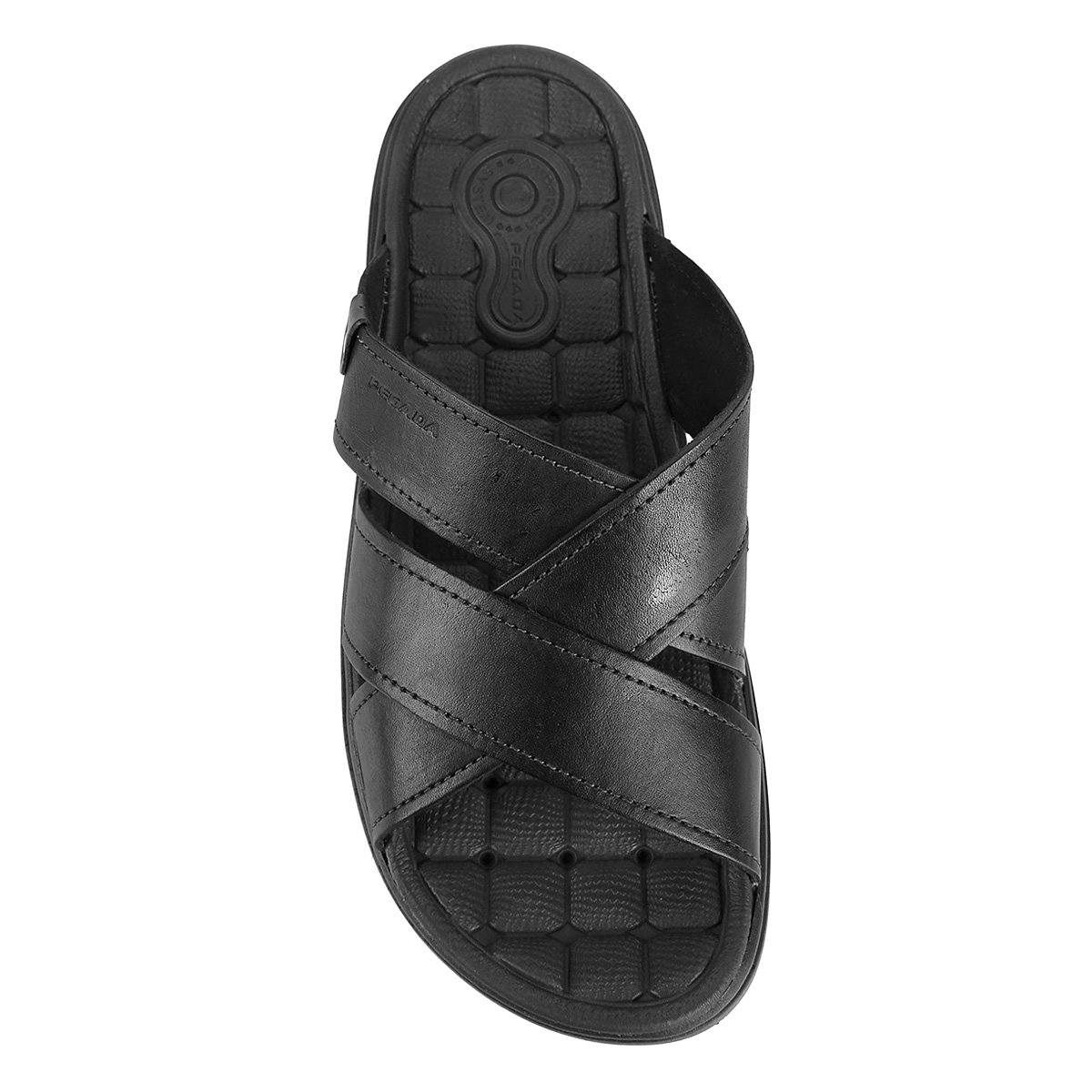 Chinelo Couro Pegada Tiras Cruzadas Masculino - Tam: 43 - 2