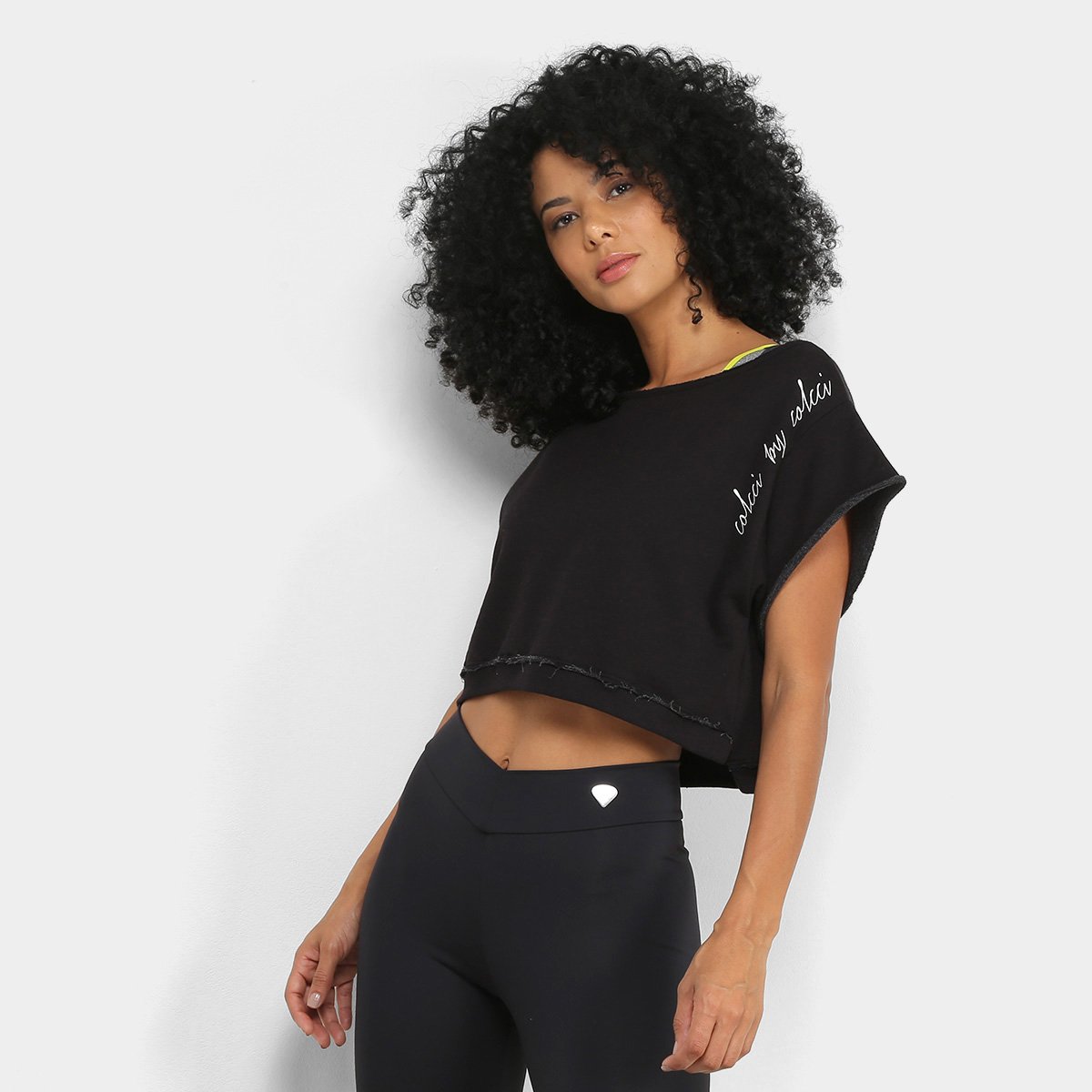 Moletom Cropped Colcci Fitness Colors Feminino