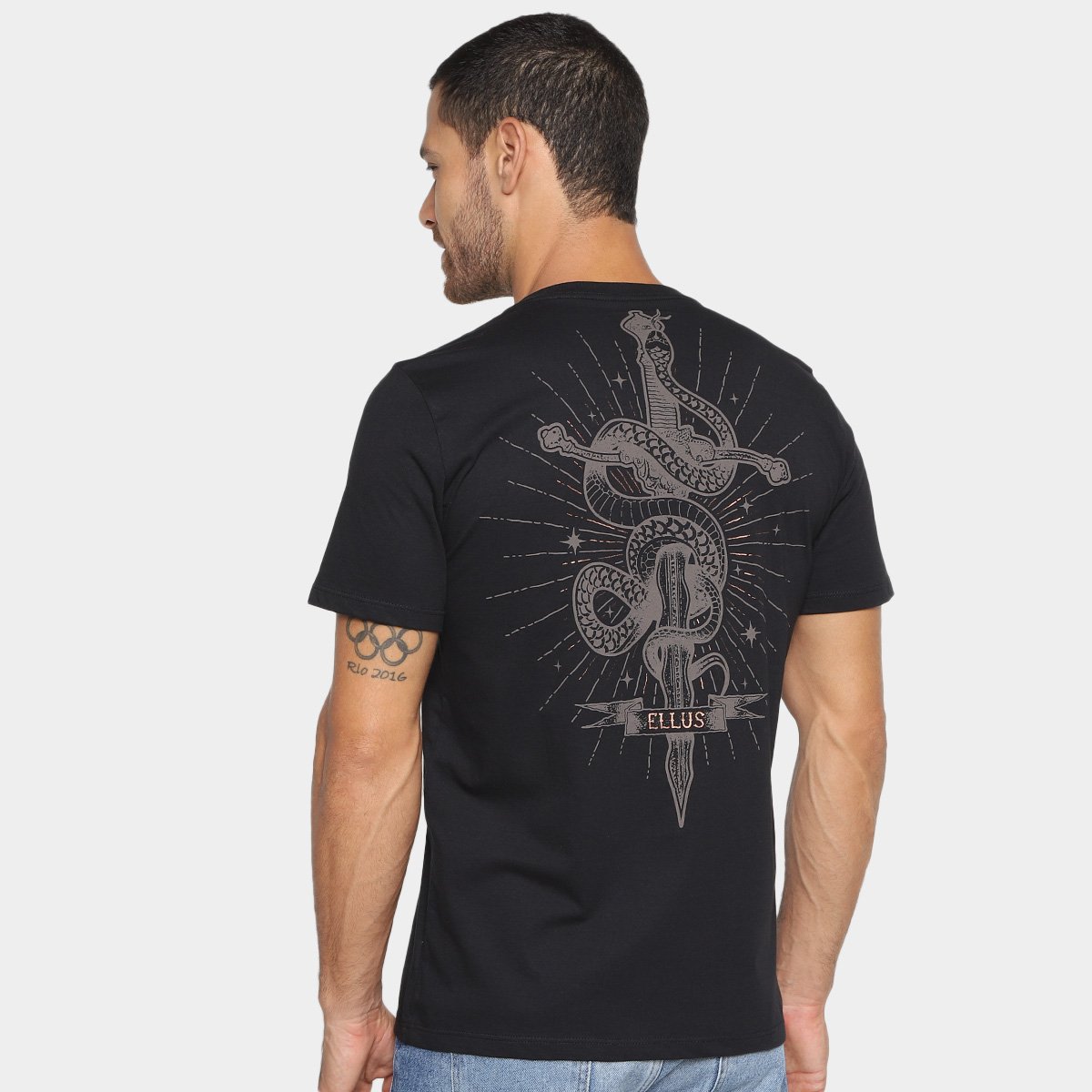 Camiseta Ellus Knife & Snake Classic Masculina - Tam: P - 1