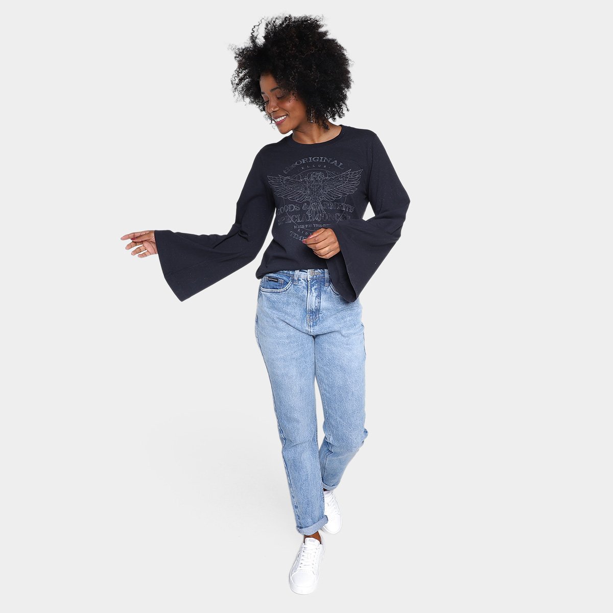 Blusa Ellus Eagle Manga Longa Flare Feminina - Tam: M - 3