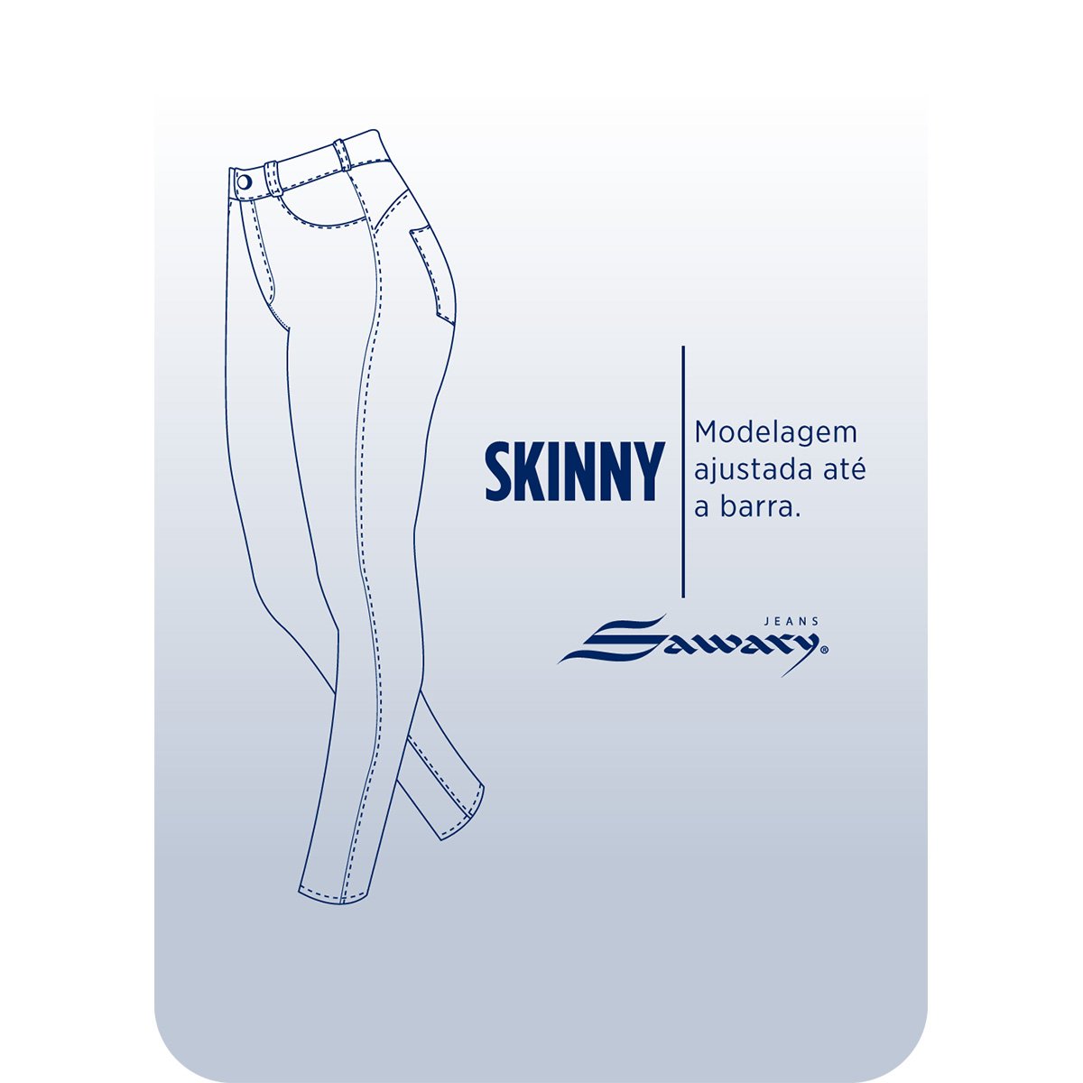 Calça Sarja Skinny Sawary Cintura Alta Feminina - Tam: 46 - 4