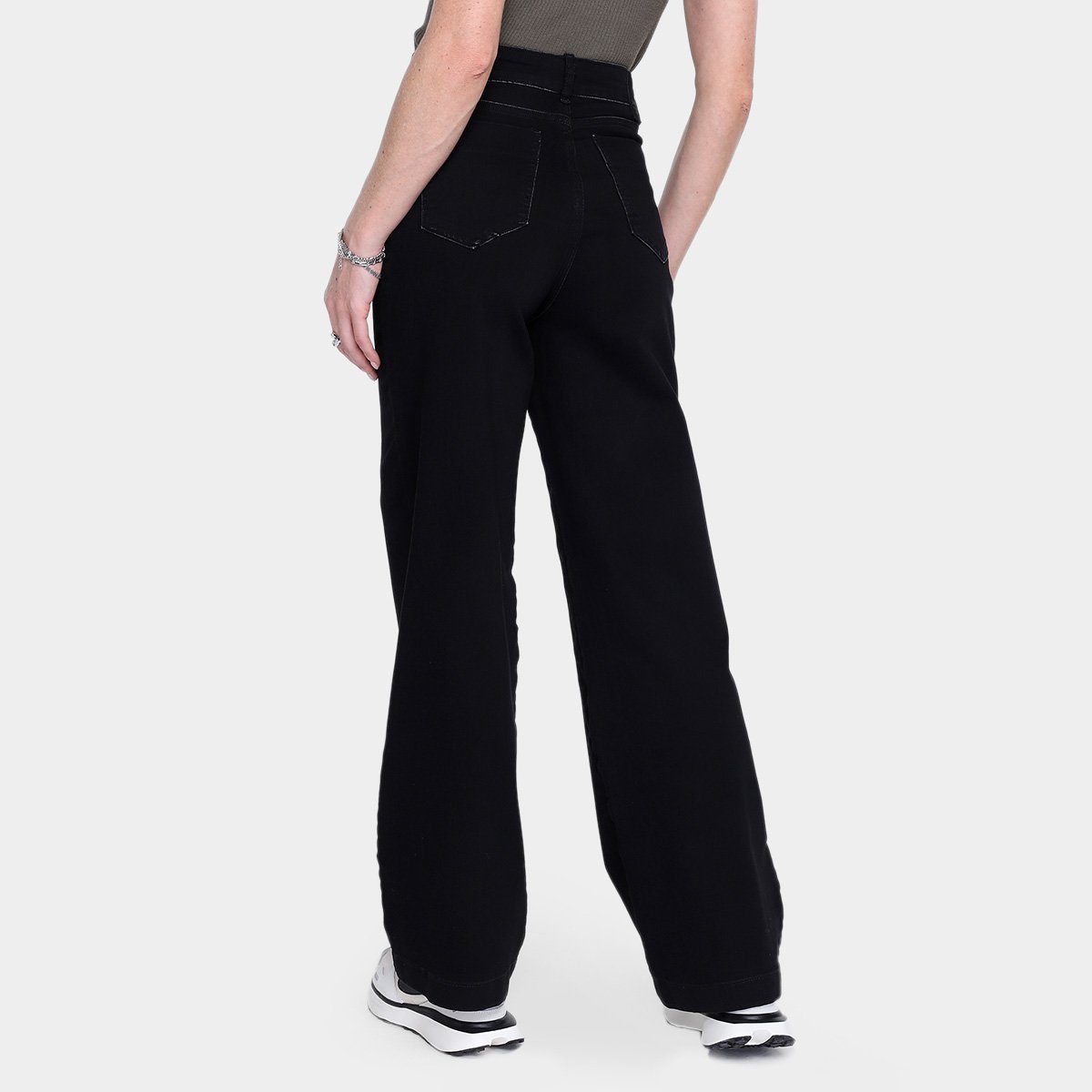 Calça Wide Leg Sawary Cintura Alta Feminina - Tam: 44 - 1