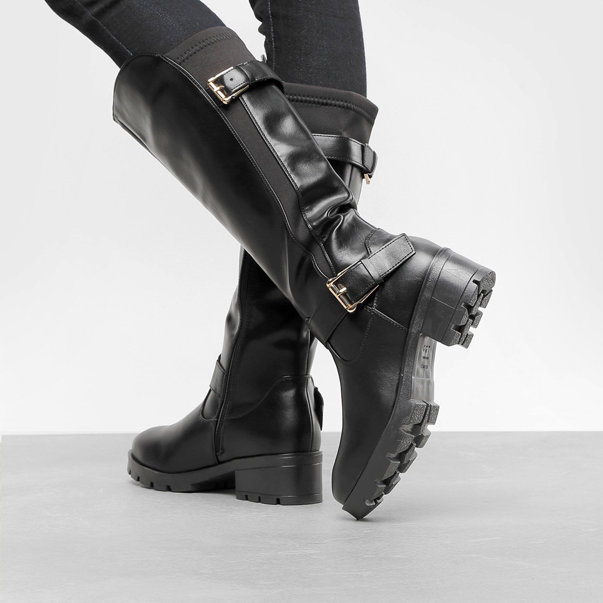 Bota Montaria Mooncity Tratorada Fivelas Feminina - Tam: 36 - 1