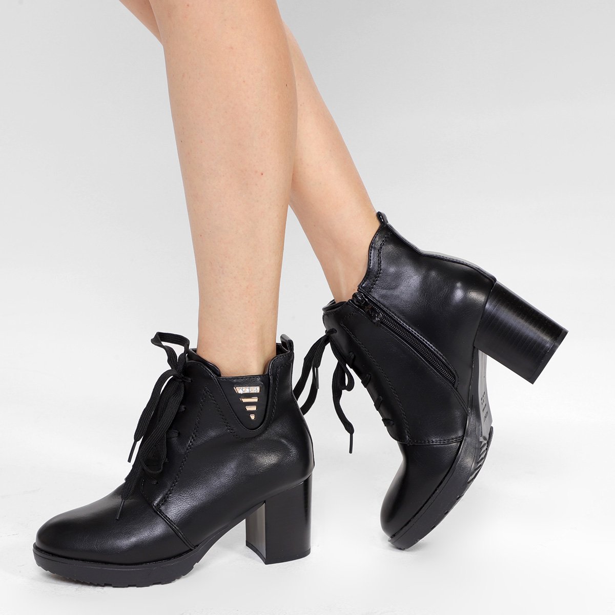 Bota Chelsea Mooncity Cano Curto Brilho Feminina - Tam: 36 - 1