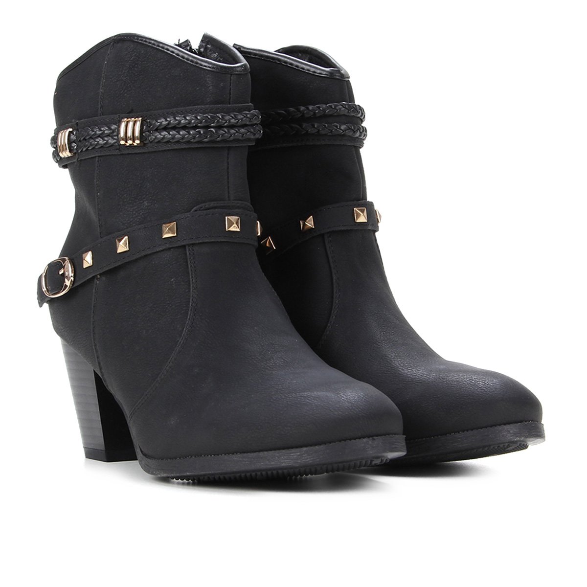 Bota Mooncity Tranças Cano Curto Feminina