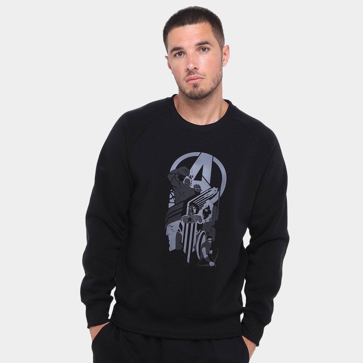 Moletom Mooncity Raglam Avengers Masculino