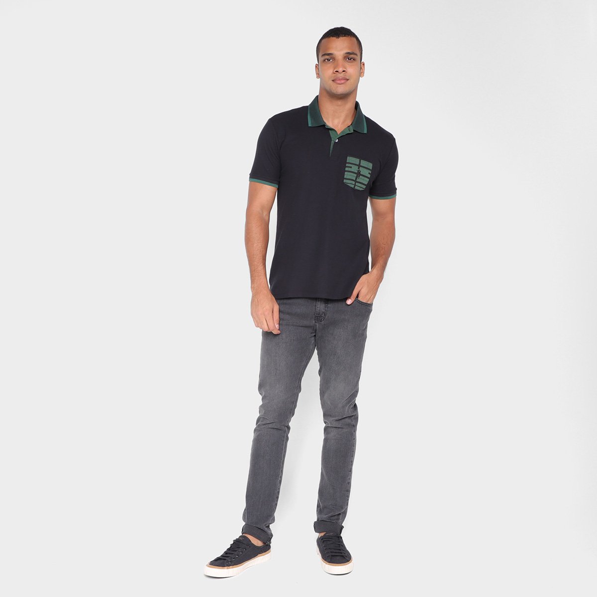 Camisa Polo Aleatory Estampa Bolso Masculino - Tam: GG - 3