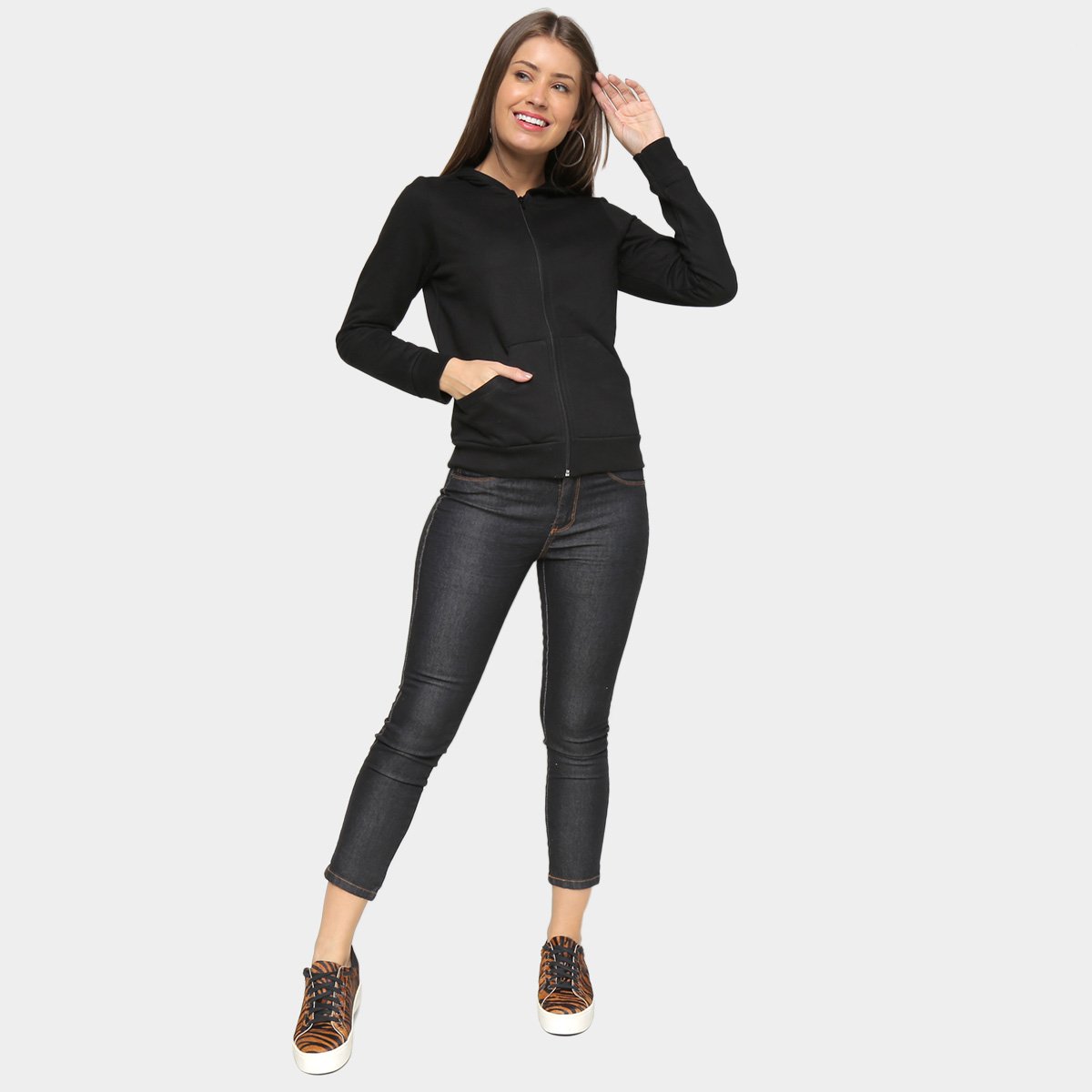 Jaqueta Moletom Malwee Básica Capuz Feminina - Tam: XGG - 3