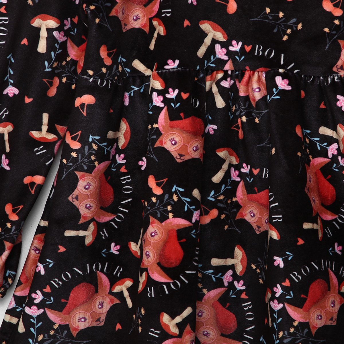 Vestido Infantil Kamylus Manga Longa Plush Raposa - Tam: 2A - 1