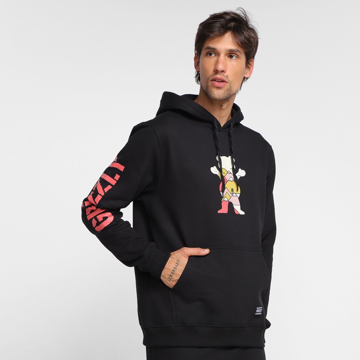 Moletom Grizzly Mountain Belt Hoodie Canguru Masculino