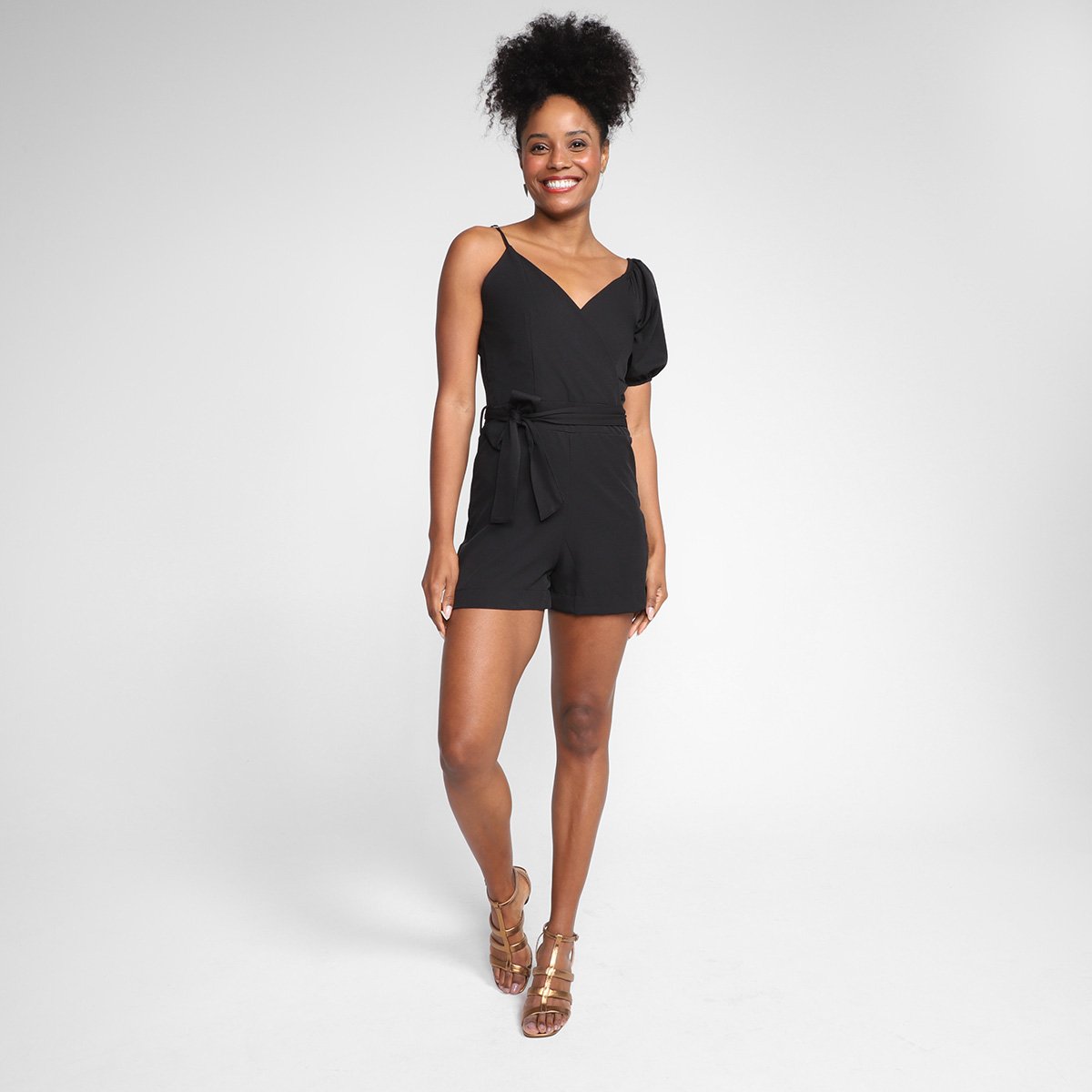 Macaquinho Road Mel Decote V Amarração Feminino - Tam: P - 3