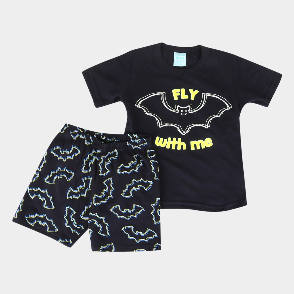 Pijama Infantil Kyly Morceguinhos Brilha no Escuro Masculino