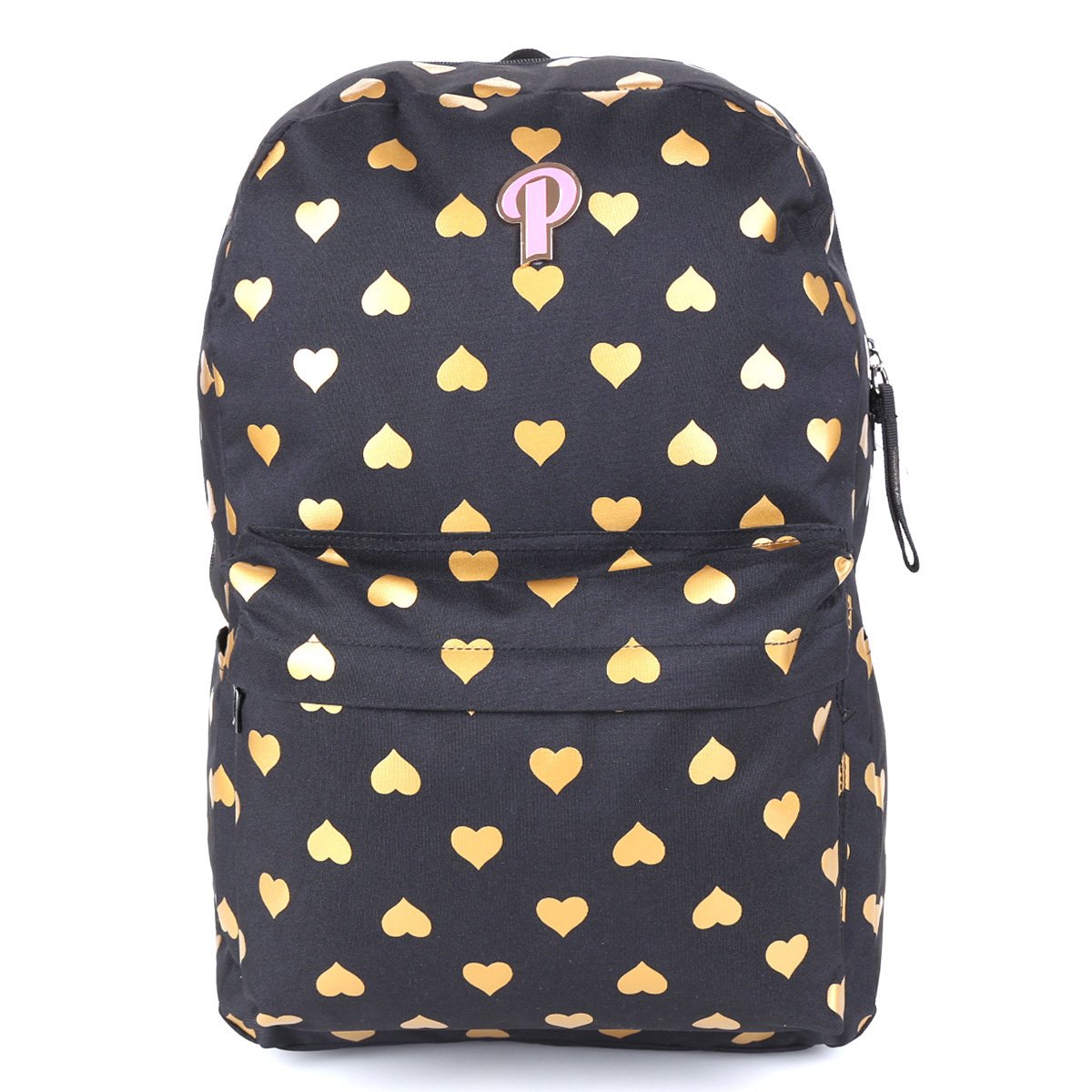 Mochila Escolar Luxcel Princess Corações 18" Feminina