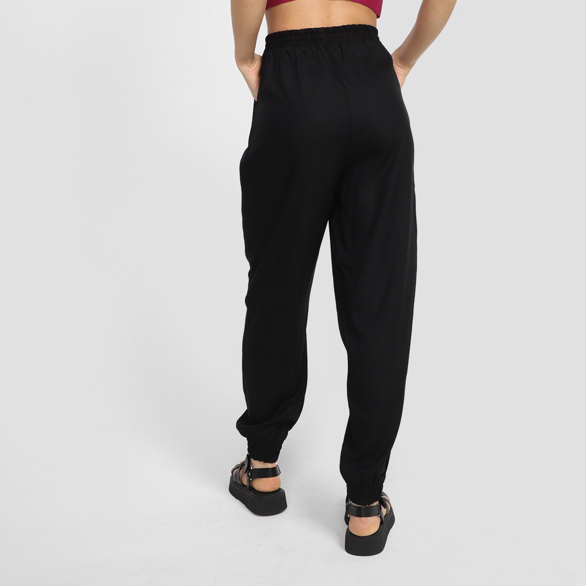 Calça Boxer Mercatto Lisa Cintura Alta Feminina - Tam: M - 2