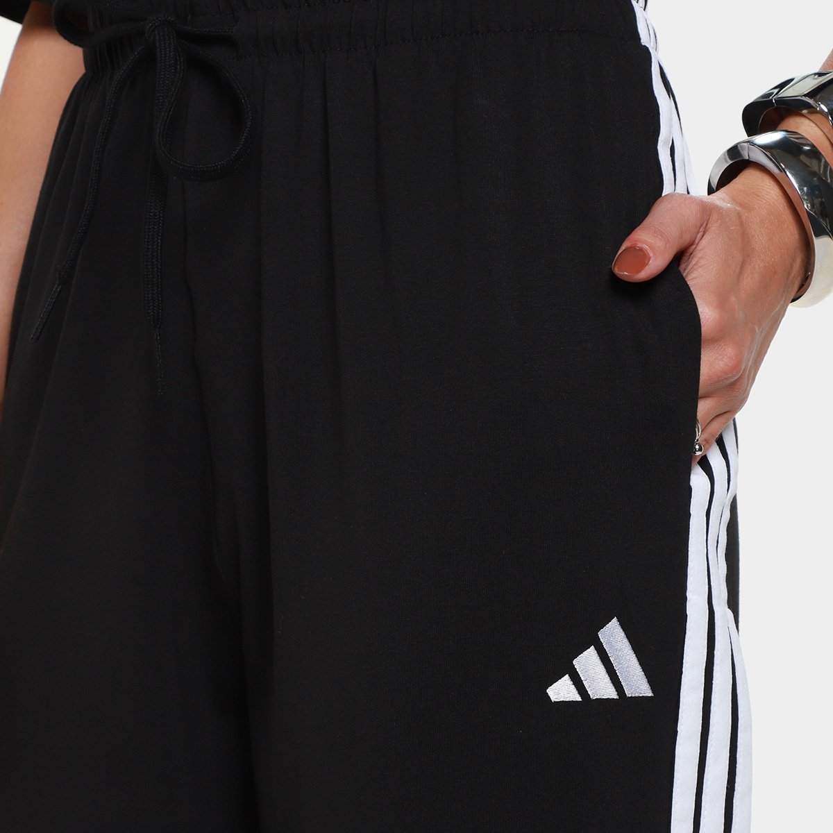 Calça Adidas Single Jersey 3 Listras Feminina - Tam: GG - 2