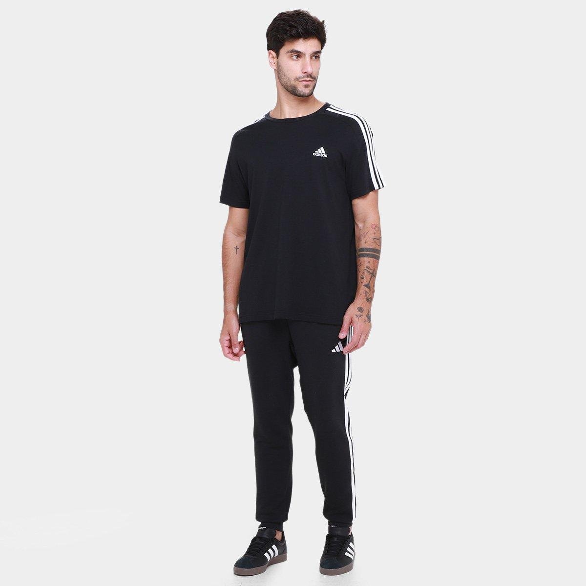 Calça Adidas French Terry 3 Listras Masculina - Tam: GG - 3
