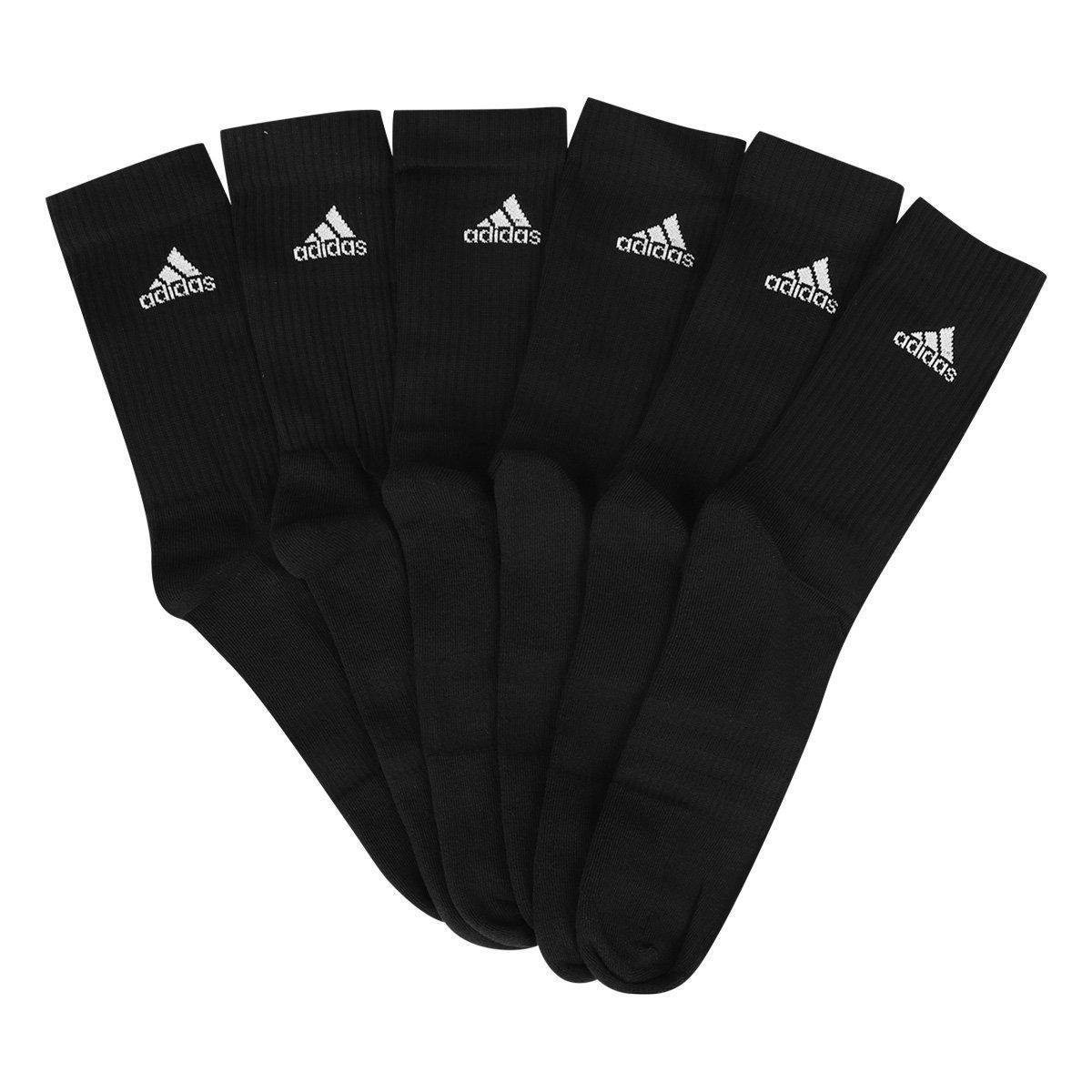 Meia Adidas Cano Alto Com 6 Pares - Tam: 43/45 - 2