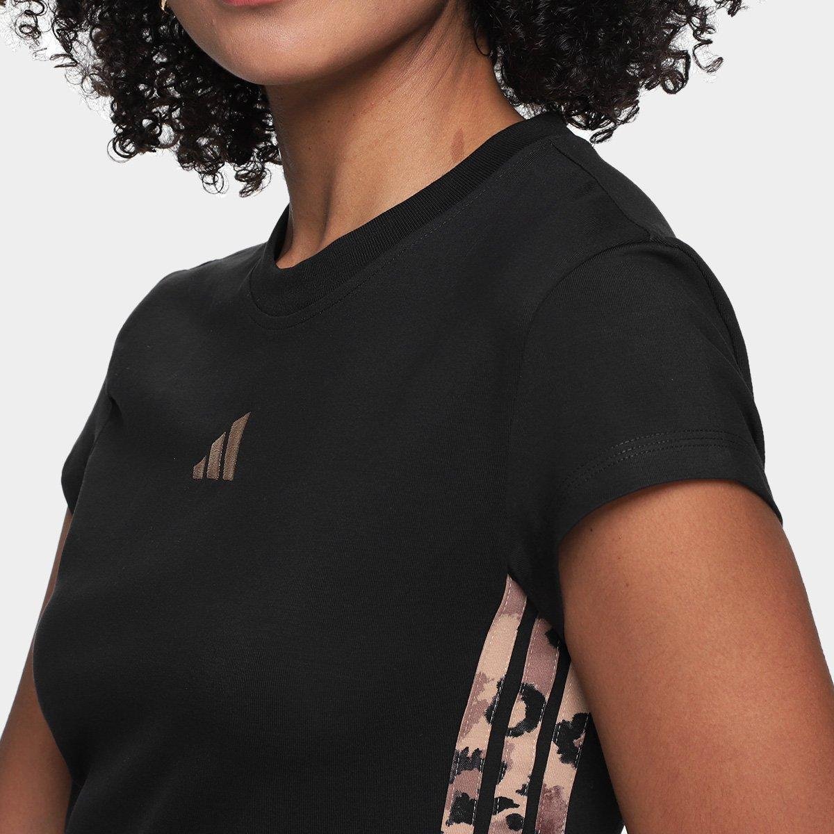 Camiseta Adidas Stripes Animal Print Feminina - Tam: P - 2