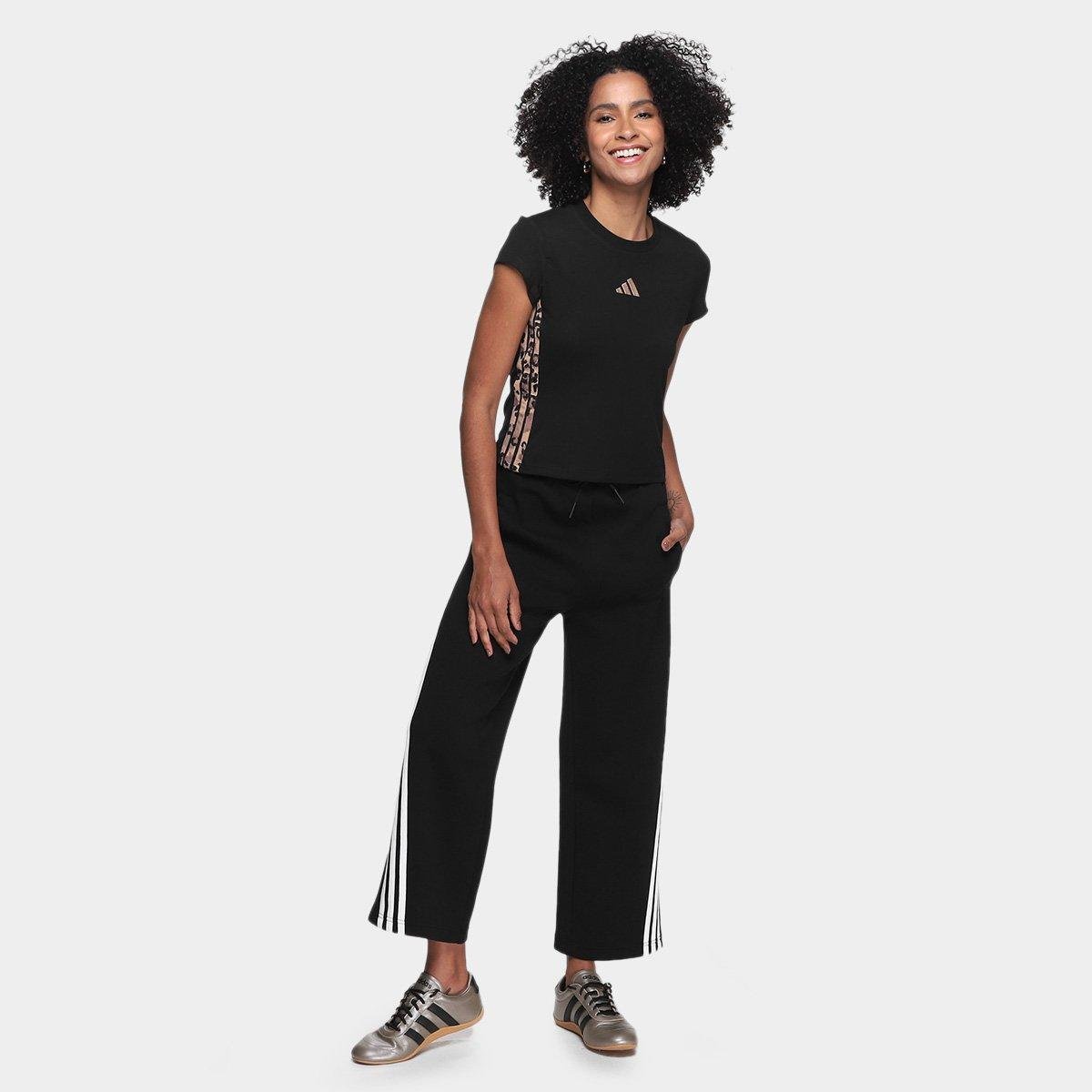 Camiseta Adidas Stripes Animal Print Feminina - Tam: P - 3