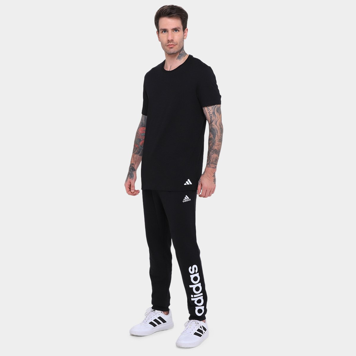 Kit Camiseta Adidas Básicas 3 Peças Masculino - Tam: P - 3