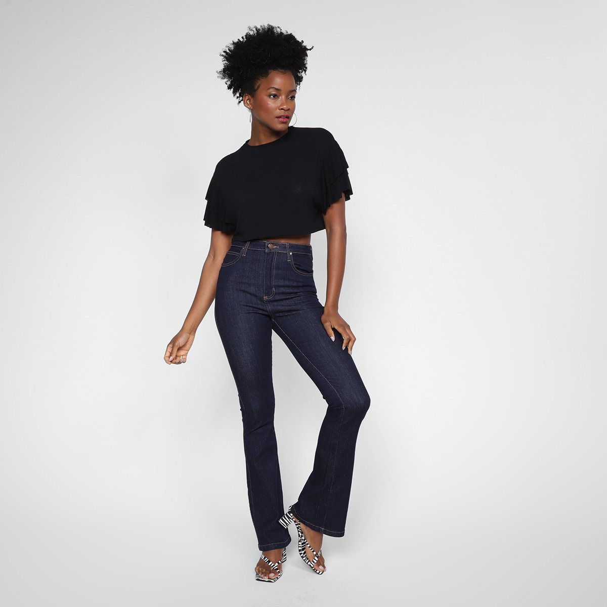 Blusa Cropped All's Manga Babado Feminina - Tam: M - 3