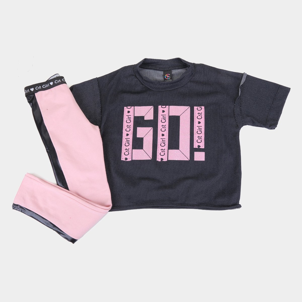 Conjunto Infantil Costão Blusão Go+Legging C/Recorte Feminina