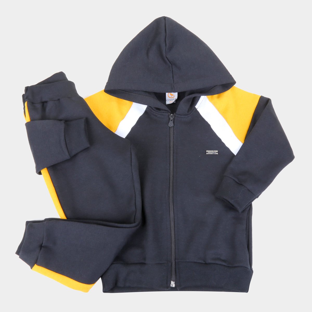 Conjunto Moletom Infantil Costão Calça E Jaqueta Com Capuz Masculino