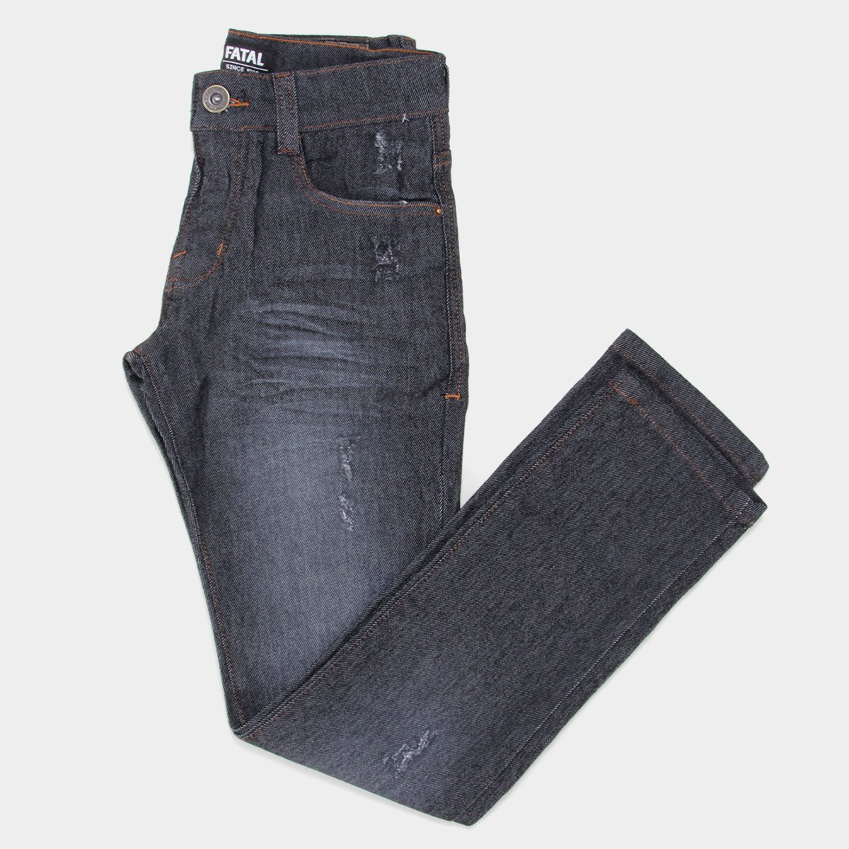 Calça Jeans Slim Juvenil Fatal Destroyed Masculina