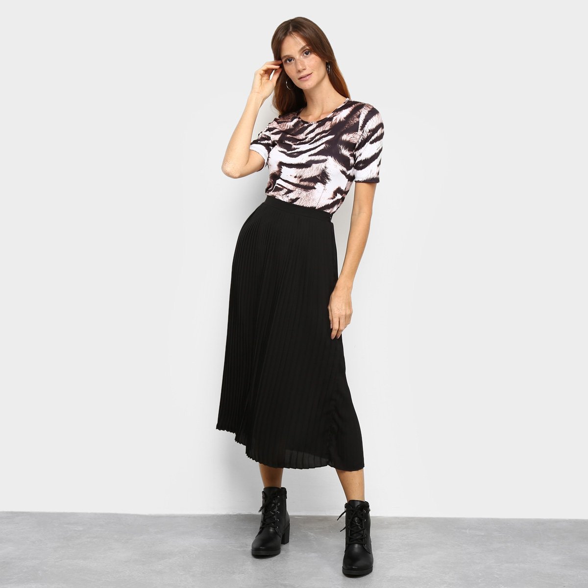 Saia Il Shin Midi Plissada - Tam: G - 2