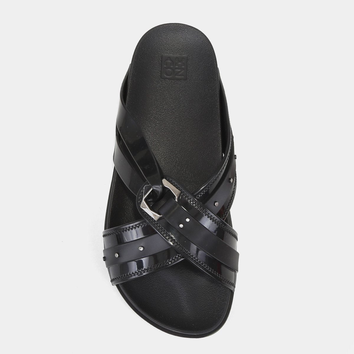 Rasteira Zaxy Tiras Cruzadas Metais - Tam: 33/34 - 3