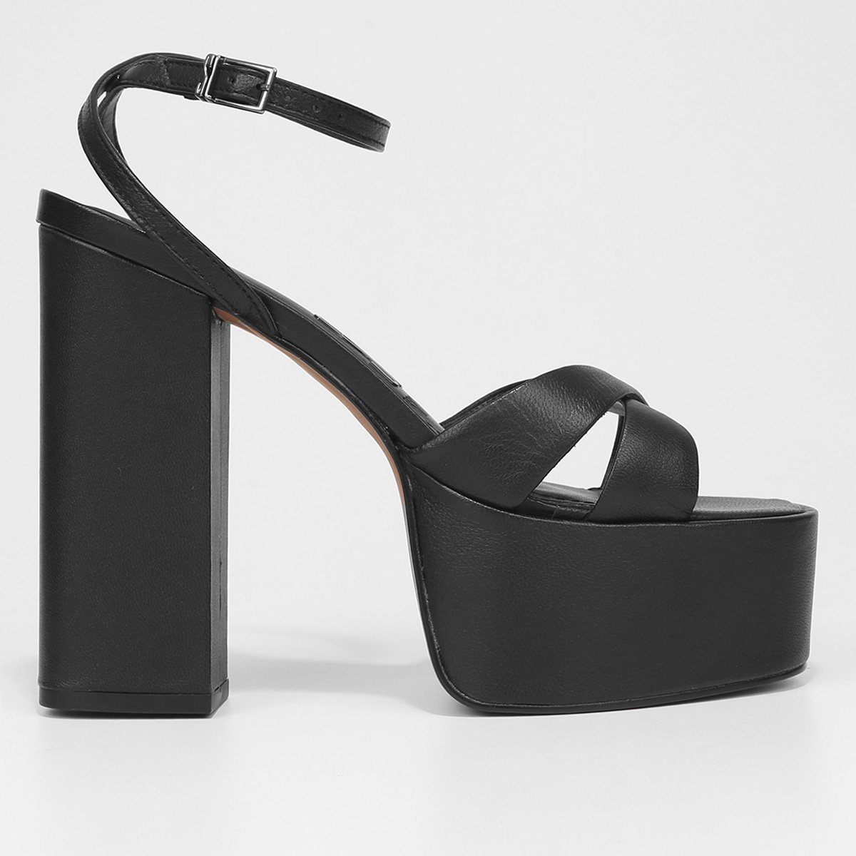 Sandália Meia Pata Couro Santa Lolla Salto Bloco Feminina