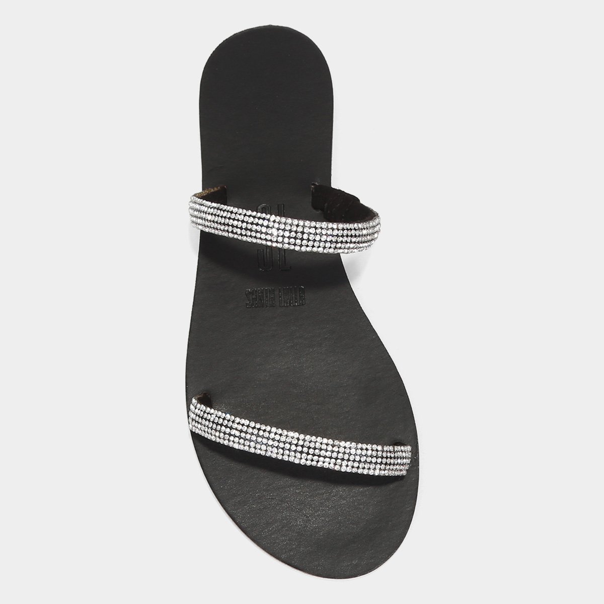 Rasteira Santa Lolla Tira Strass Feminina - Tam: 39 - 3