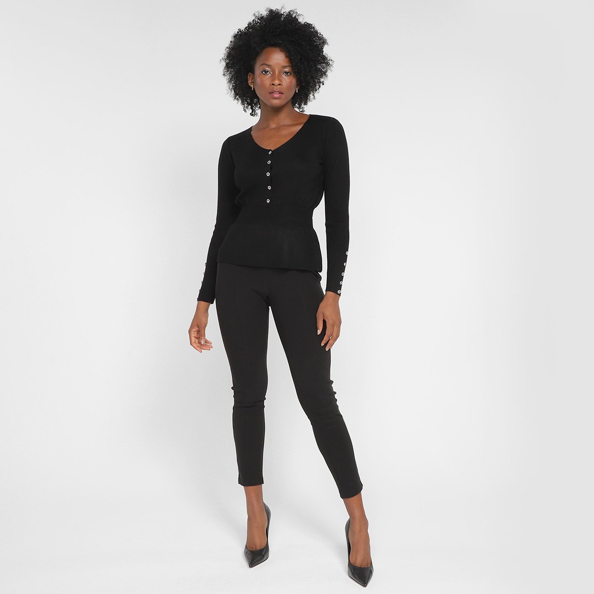 Calça Cicarrete Facinelli Com Recortes Cintura Alta Feminina - Tam: M - 1