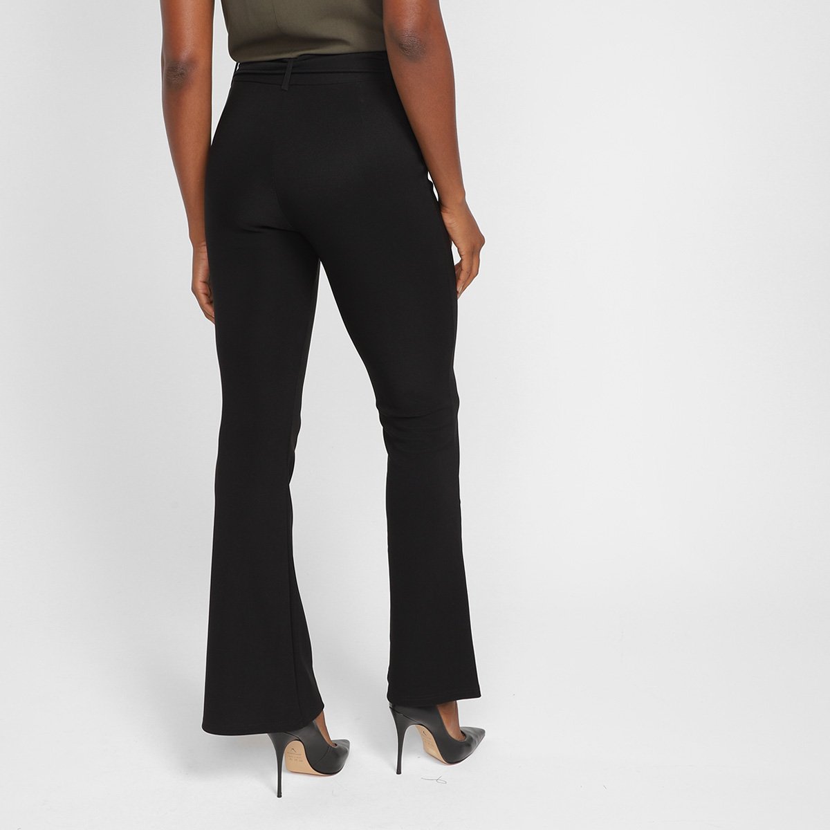 Calça Flare Facinelli Com Cinto Cintura Média Feminina - Tam: P - 2