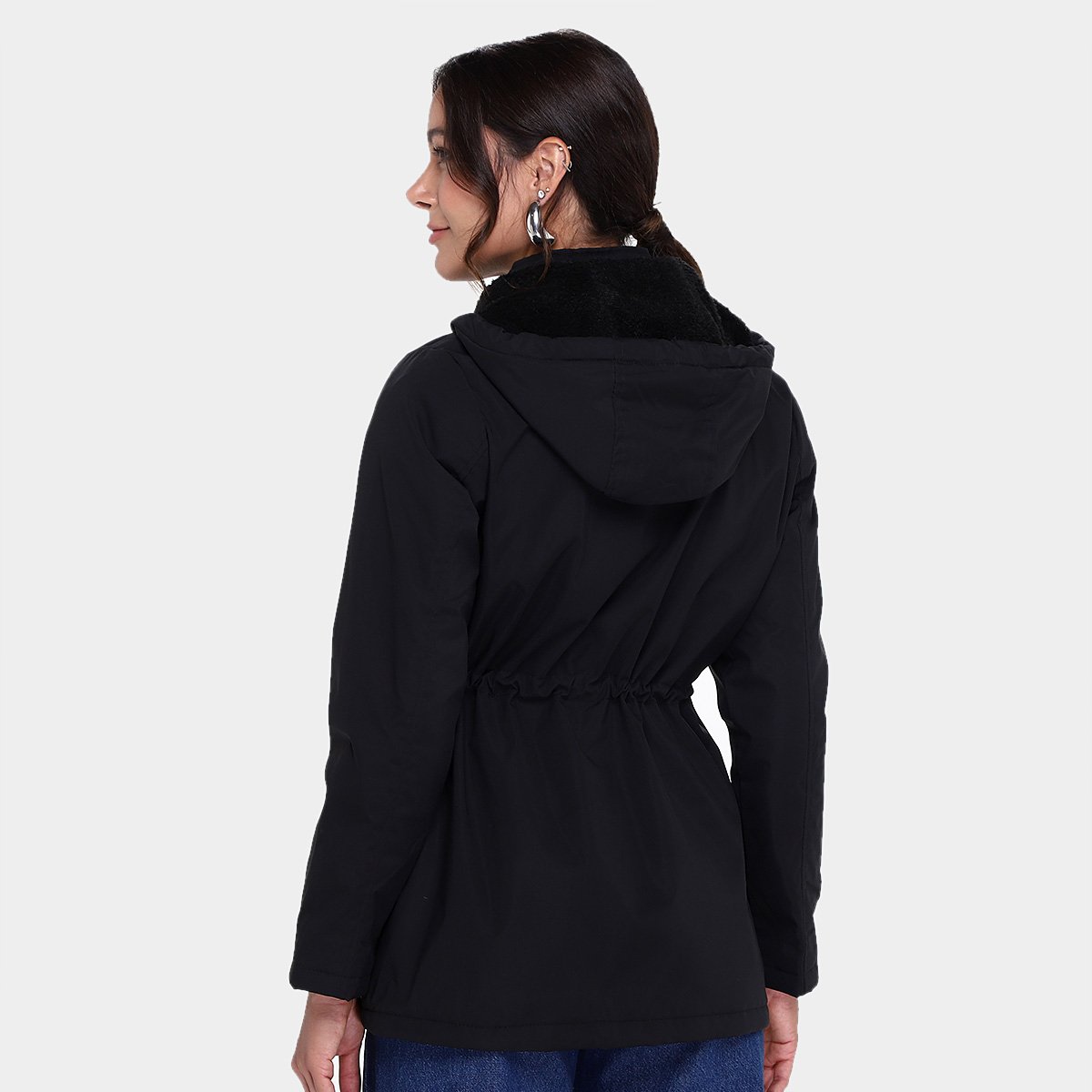 Casaco Facinelli Capuz Parka Peluciada Feminina - Tam: M - 1