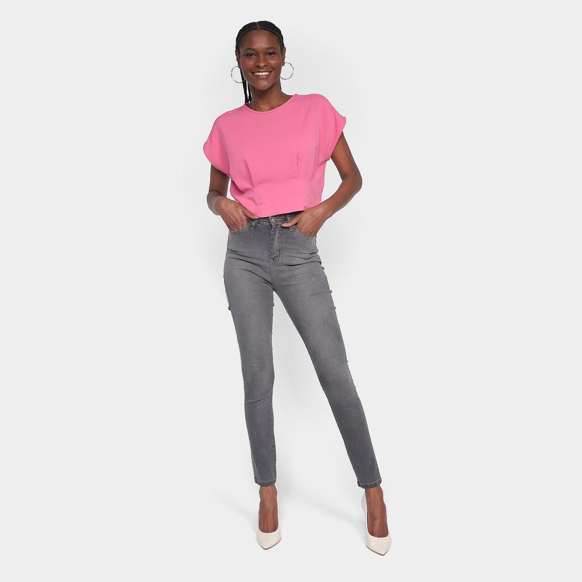 Calça Jeans Skinny Polo Wear Cintura Alta Feminina - Tam: 38 - 3