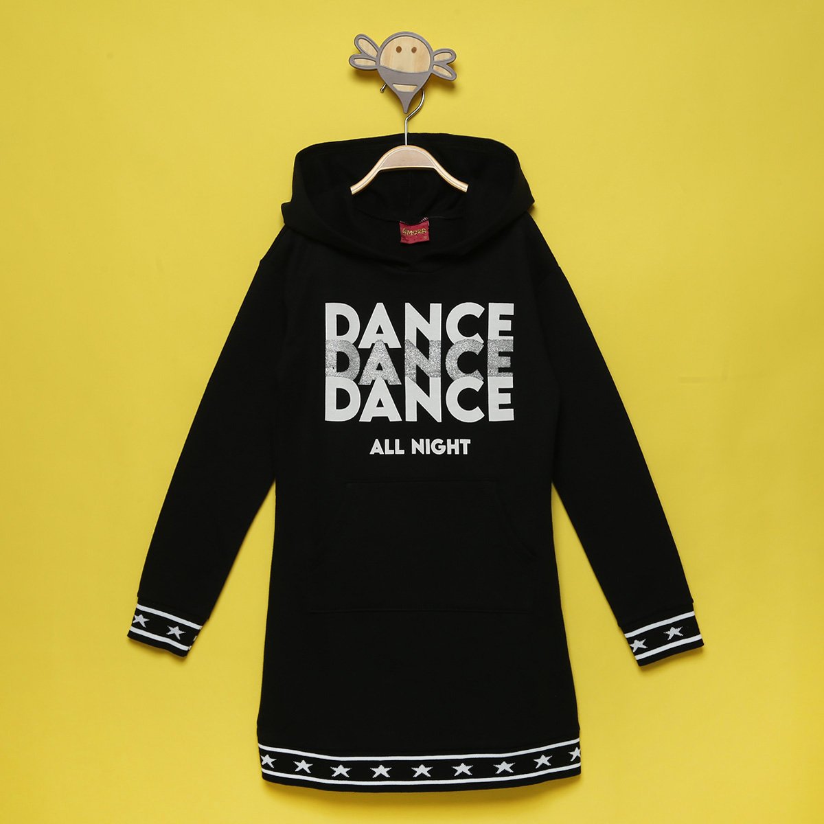 Vestido Moletom Juvenil Amora Mesclado Felpado Com Capuz Dance