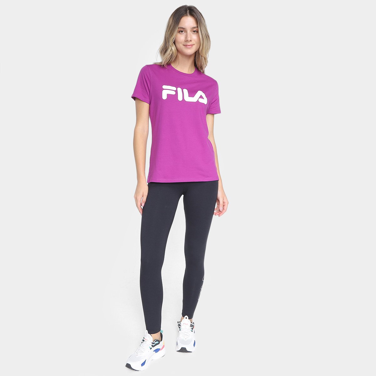 Calça Legging Fila Letter Mid Feminina - Tam: P - 3