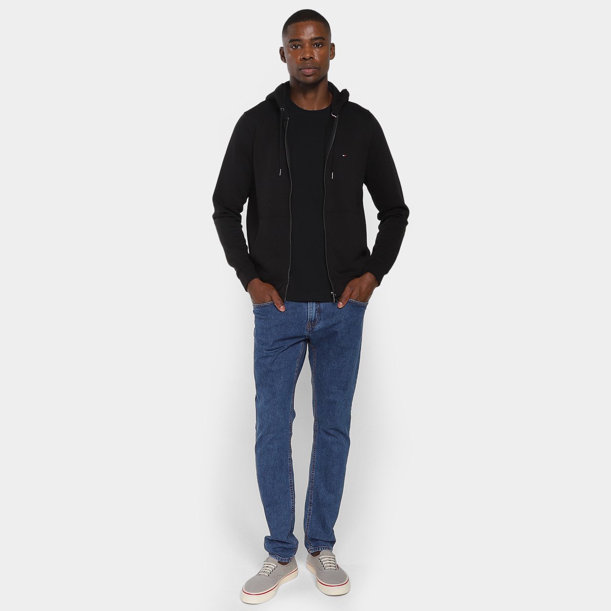 Jaqueta Moletom Tommy Hilfiger Im Na Flag com Capuz Masculina - Tam: P - 3