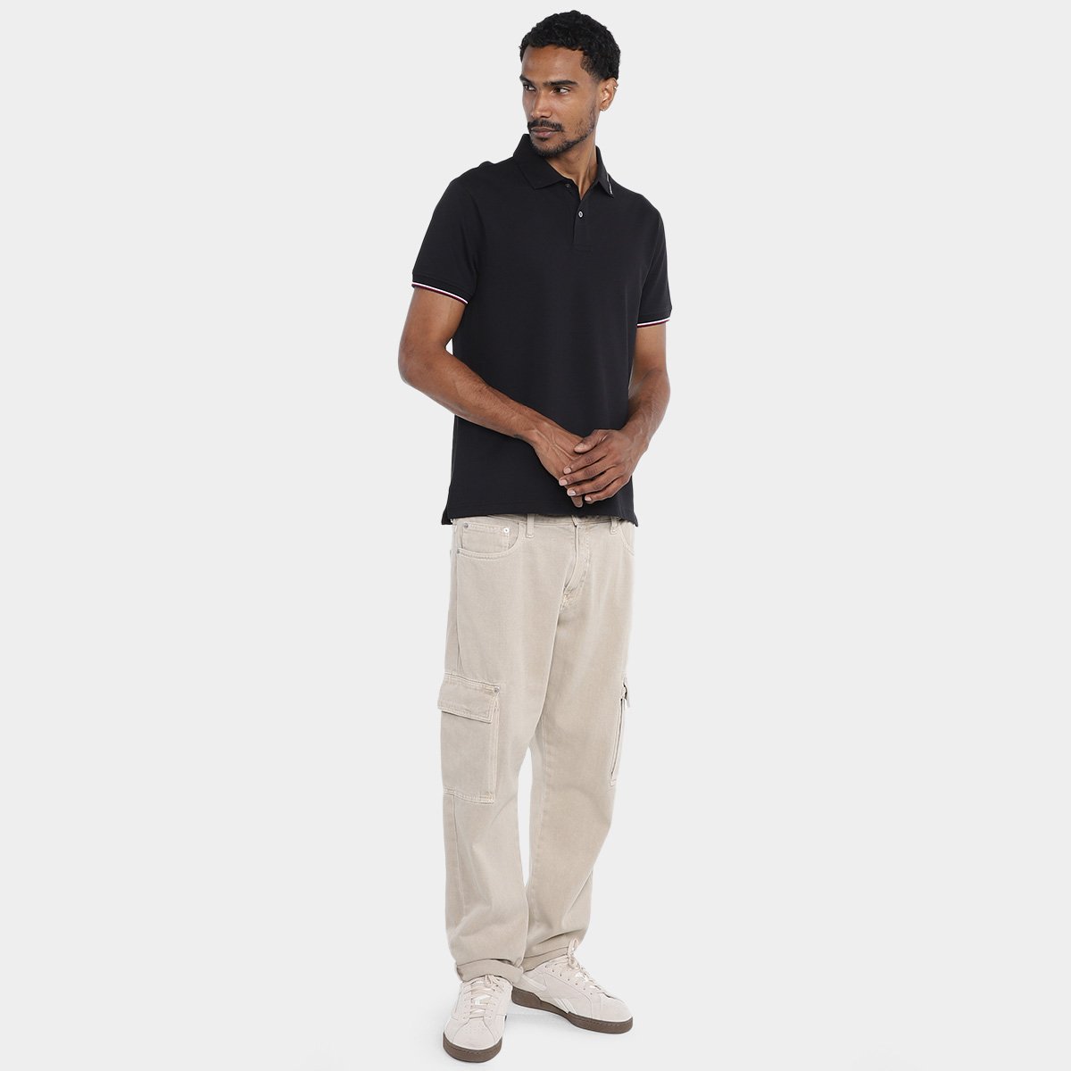 Camisa Polo Tommy Hilfiger Tommy Flag Tipped Masculina - Tam: M - 3